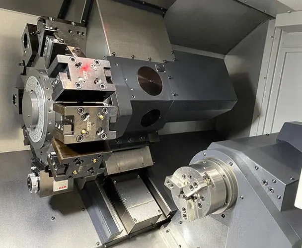 Innenansicht einer Drehmaschine